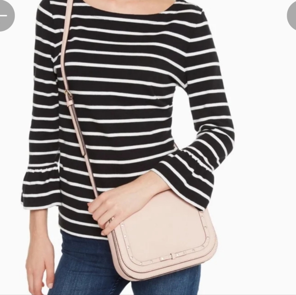 Kate Spade New York Laurel Way Jeweled Saffiano Pink Cream Crossbody